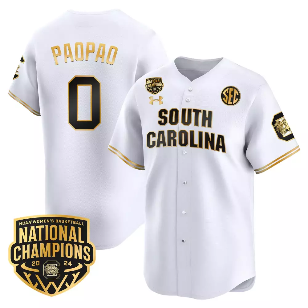 Tehina Paopao South Carolina Jersey White Under Armour Women Black Gold All