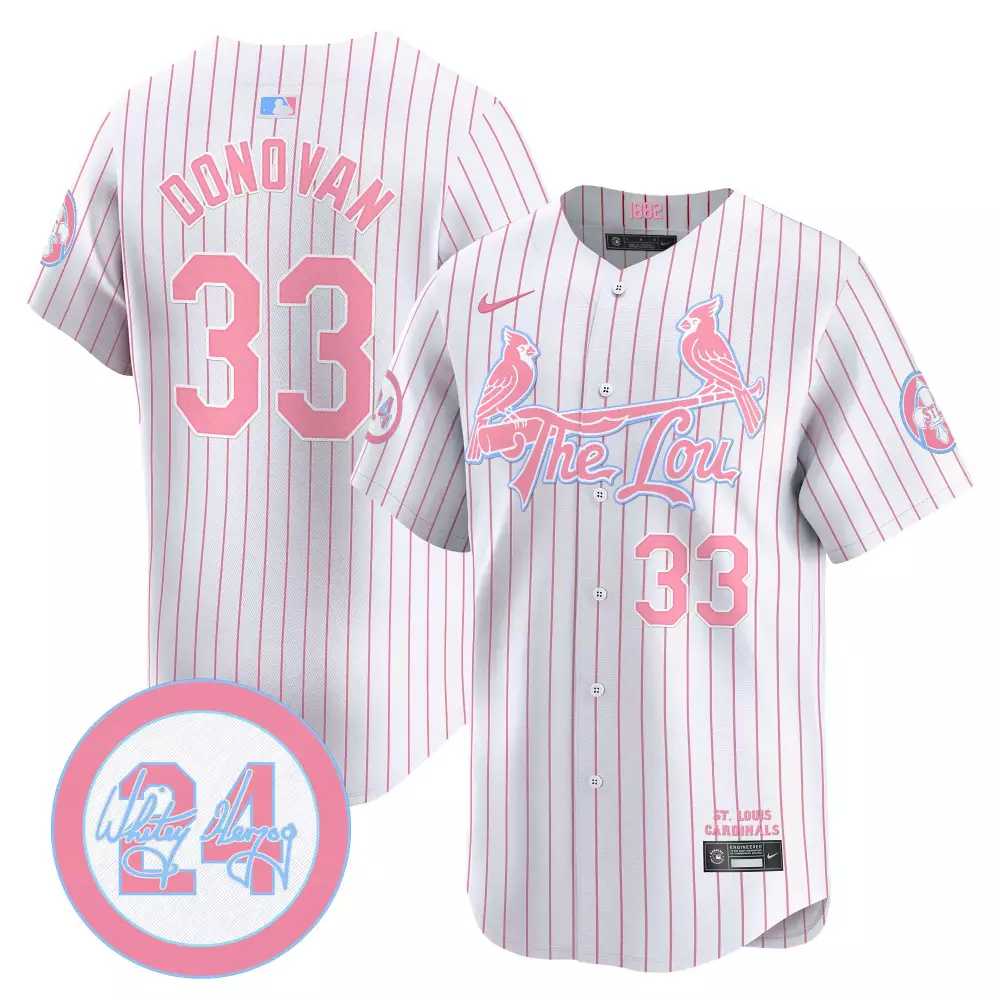 Brendan Donovan 33 Jersey White The Lou St. Louis Cardinals Men Split Design Pink