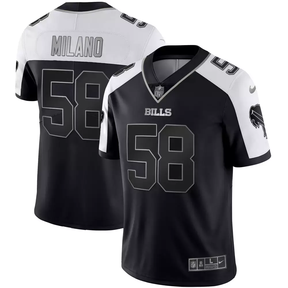 Matt Milano 58 Bills Jersey Black Men Alternate White Gray Vapor Limited All Stitched