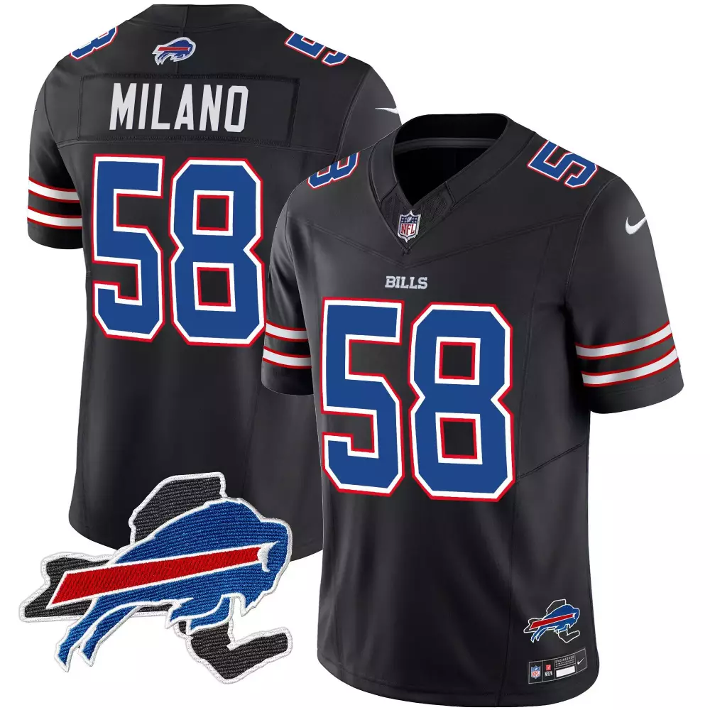 Matt Milano 58 Buffalo Bills Jersey Black Men Blue Red White Vapor Limited All Stitched