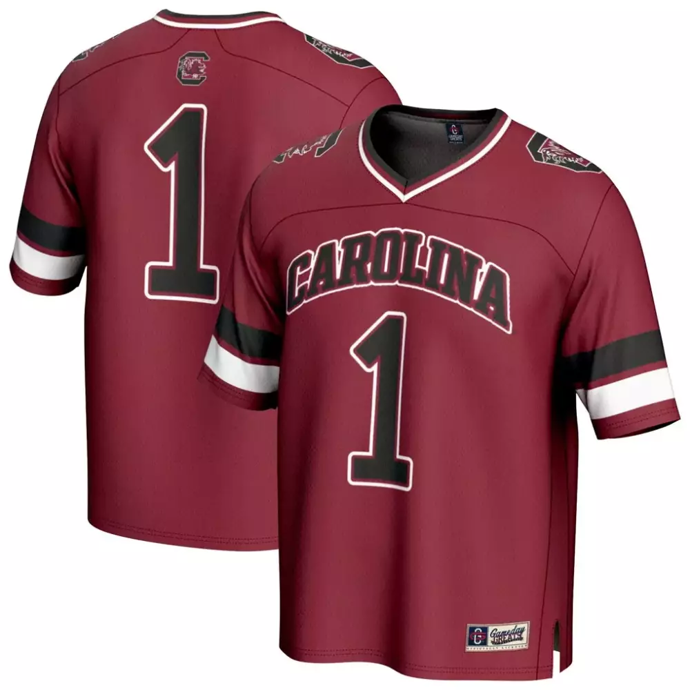 South Carolina Gamecocks 1 Jersey Maroon Men Black White Gameday Fashion