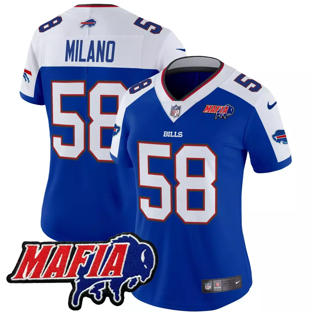 Matt Milano 58 Bills Jersey Royal Blue Mafia Men White Red Alternate Vapor Limited