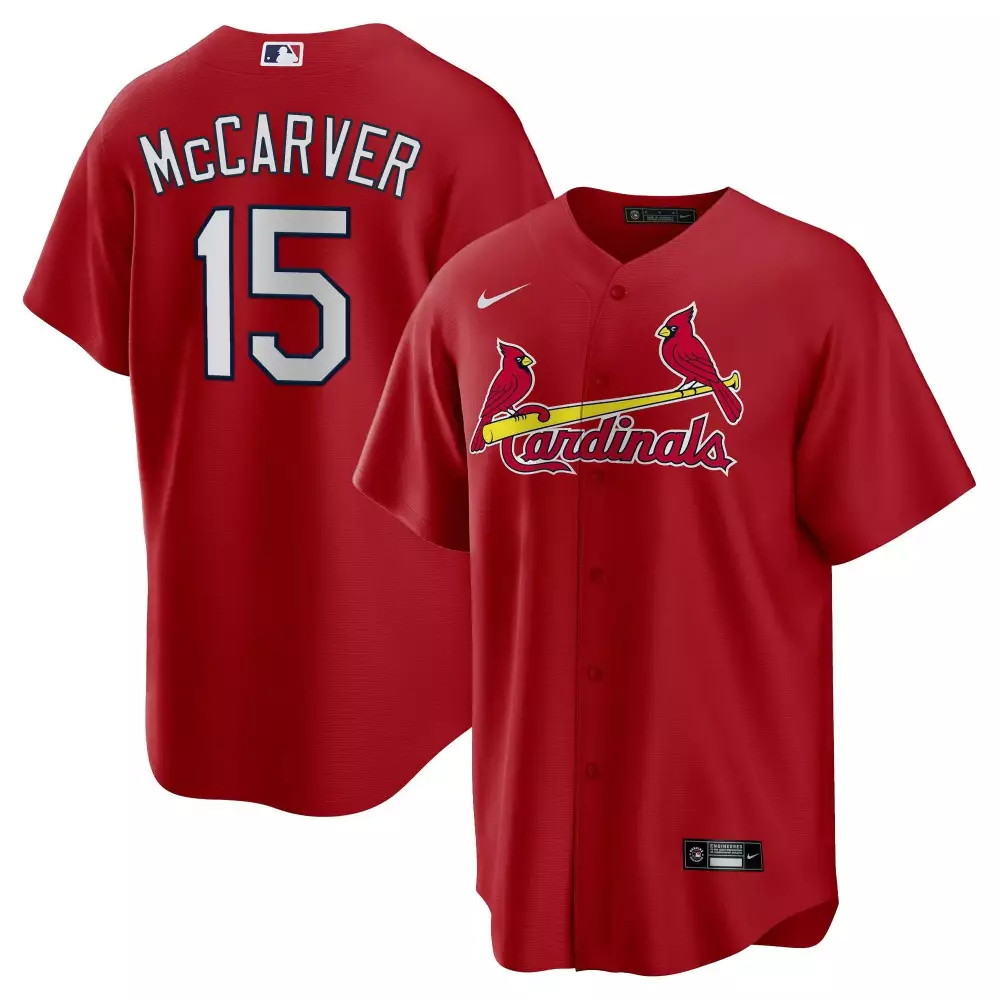 Tim Mccarver 15 Cardinals Jersey Red Men White Cool Base All Stitched