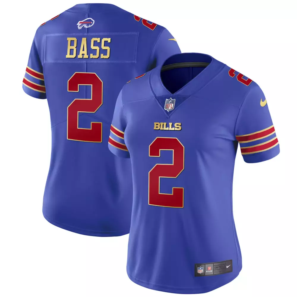 Tyler Bass 2 Buffalo Bills Jersey Blue Women Replica Red Gold All Stitched Vapor
