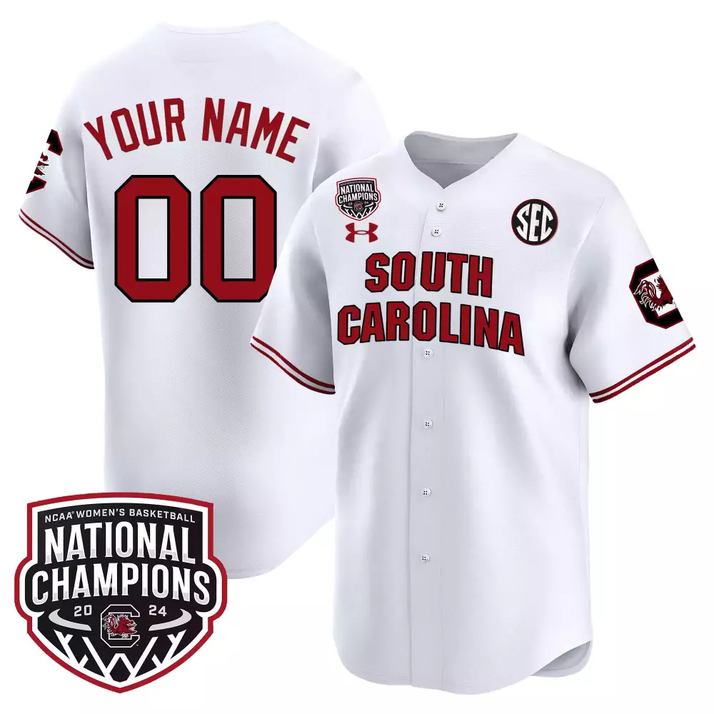 Custom South Carolina Jersey White National Champions Women Red Black All Stitched