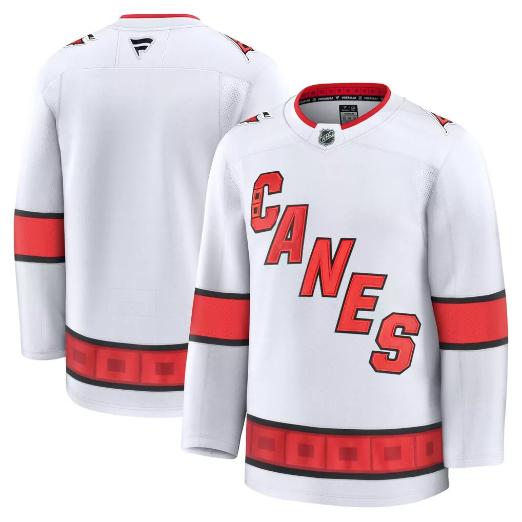 Custom Carolina Hurricanes Jersey White Men Red Black Away