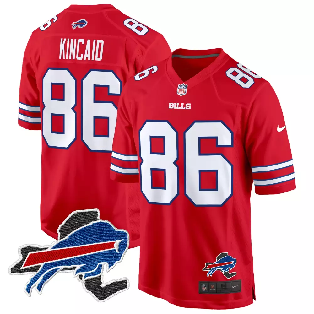 Dalton Kincaid 86 Buffalo Bills Jersey Red Men Replica White Game All Stitched