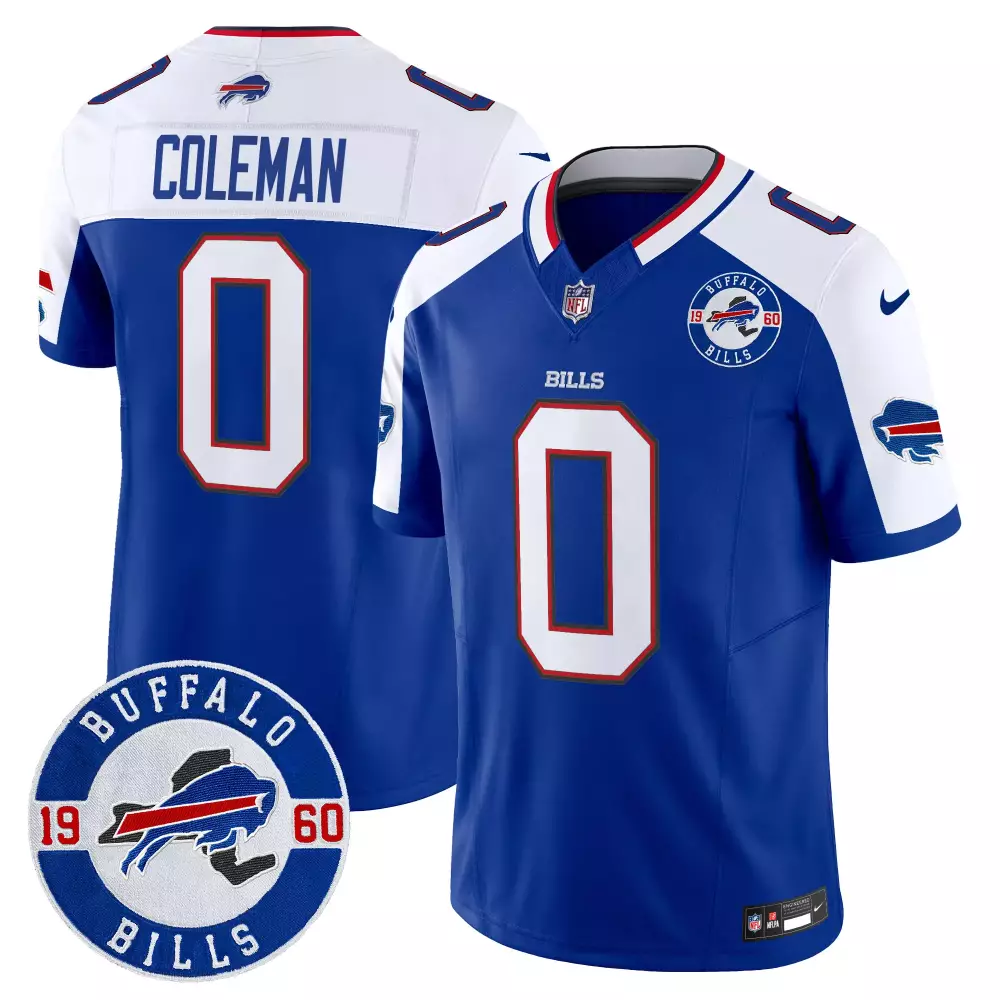 Keon Coleman Buffalo Bills Jersey Royal Blue 1960 Men NFL White Red Alternate Vapor