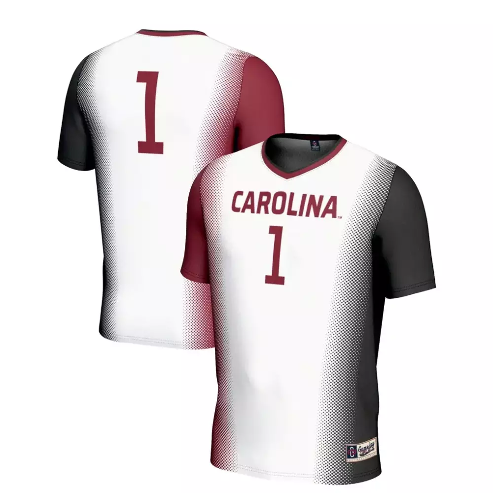 Custom South Carolina Gamecocks 1 Jersey White Split Design Maroon Black Gameday