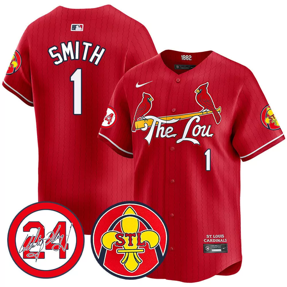 Ozzie Smith 1 St. Louis Cardinals Jersey Red The Lou Stl Tag 2023 Men White Yellow