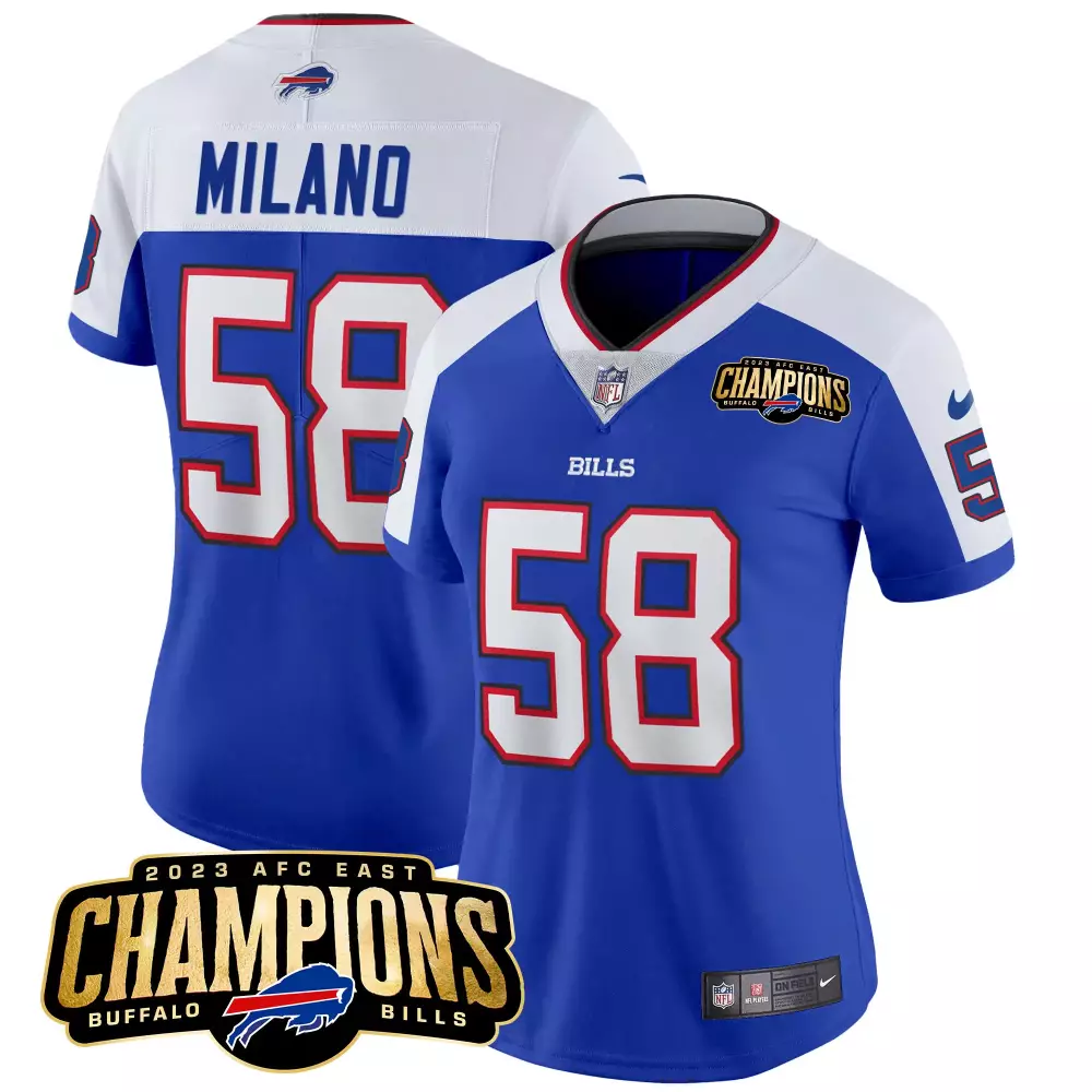 Matt Milano 58 Buffalo Bills Jersey Royal Blue 2023 AFC East Champions Men Player