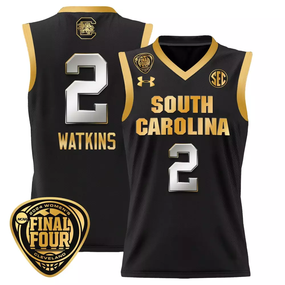 Ashlyn Watkins 2 South Carolina Jersey Black Under Armour Women Gold All Stitched