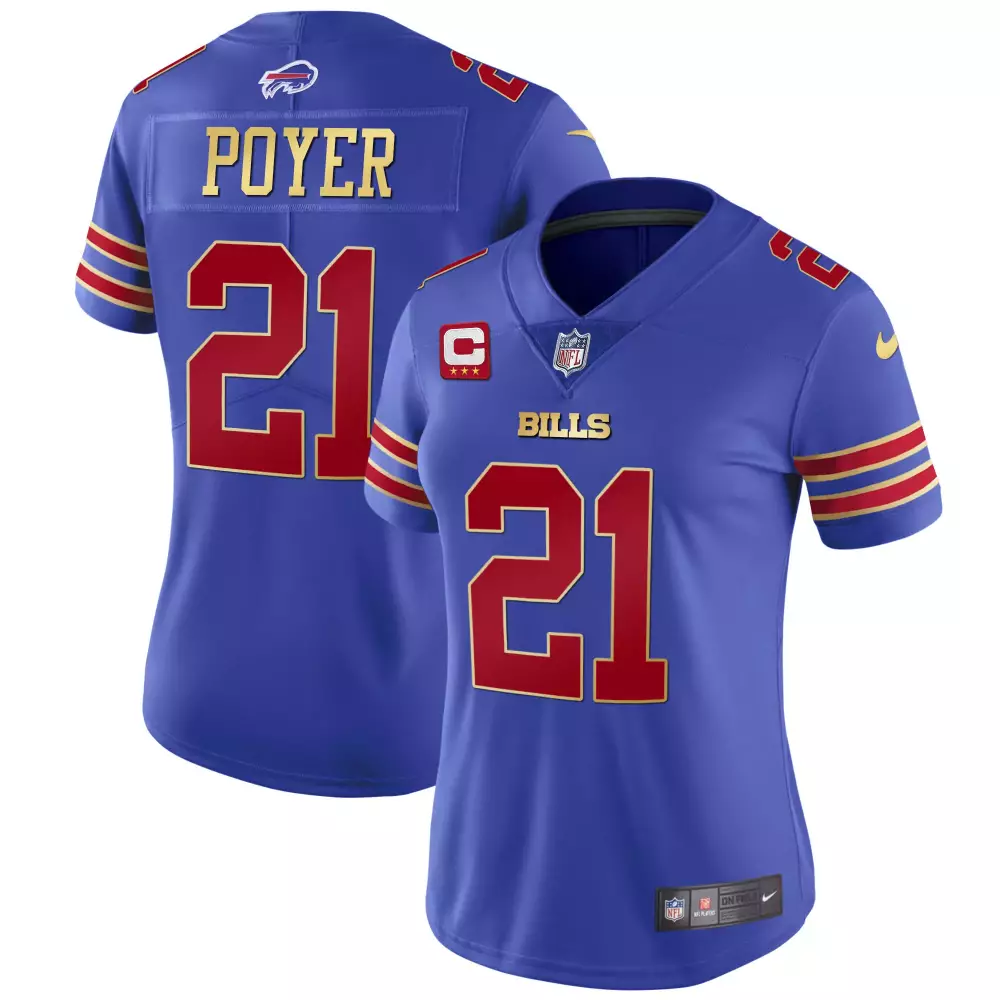 Poyer 21 Bills Jersey Blue Women Replica Red Gold Vapor All Stitched
