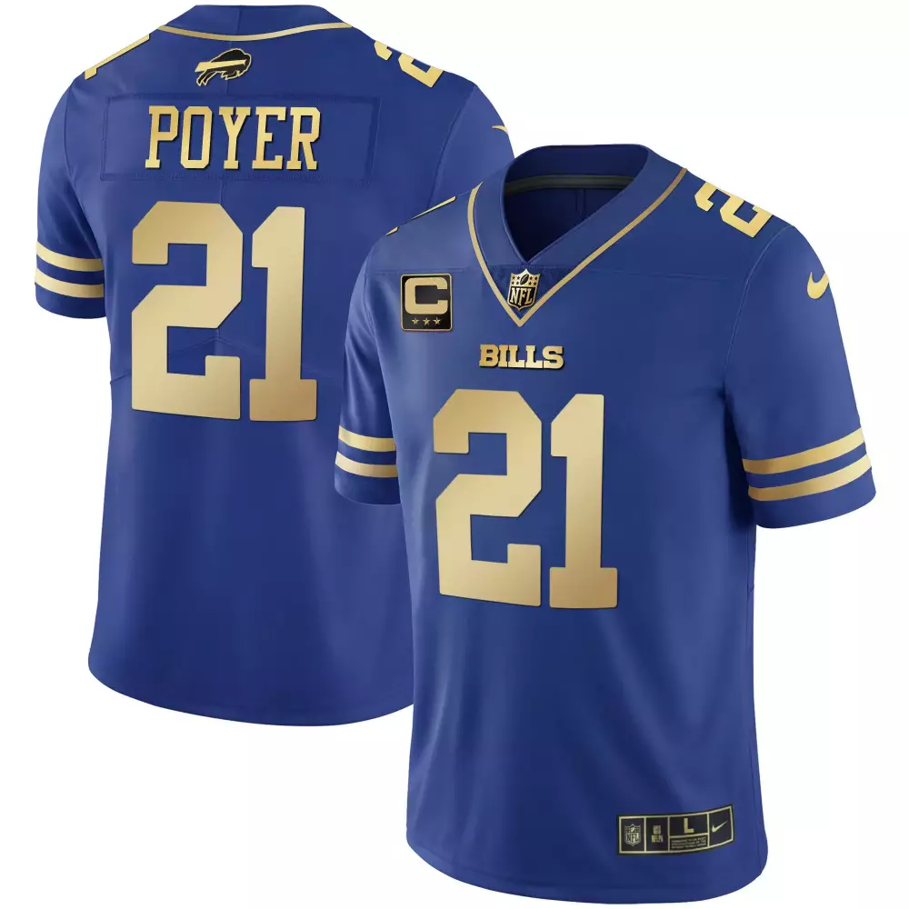 Kelce C 21 Bills Jersey Royal Blue Men Replica Gold All Stitched Vapor