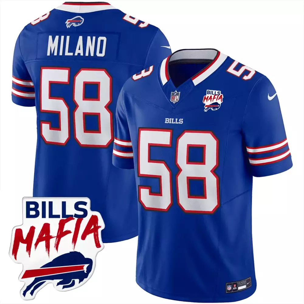 Matt Milano 58 Buffalo Bills Jersey Royal Blue Mafia Men Standard White Red Limited