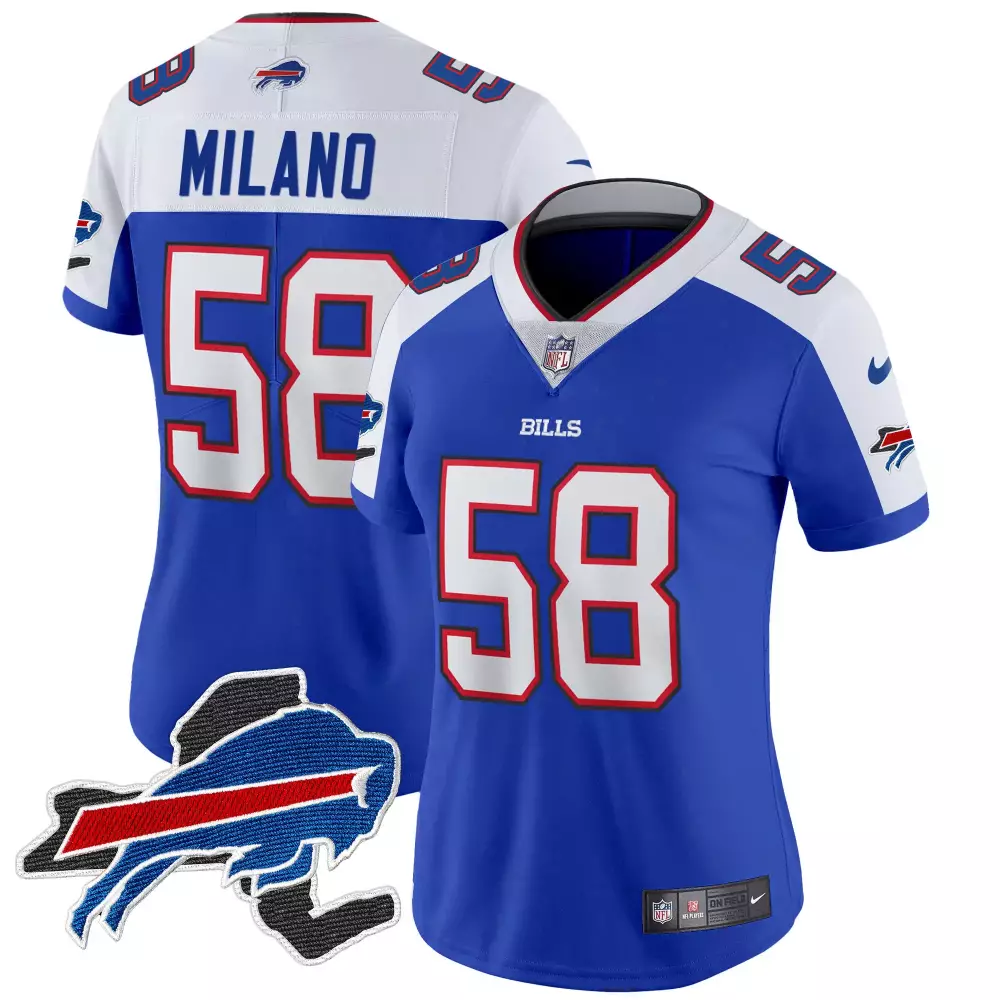 Matt Milano 58 Bills Jersey Royal Blue Men White Red Alternate Vapor Limited All