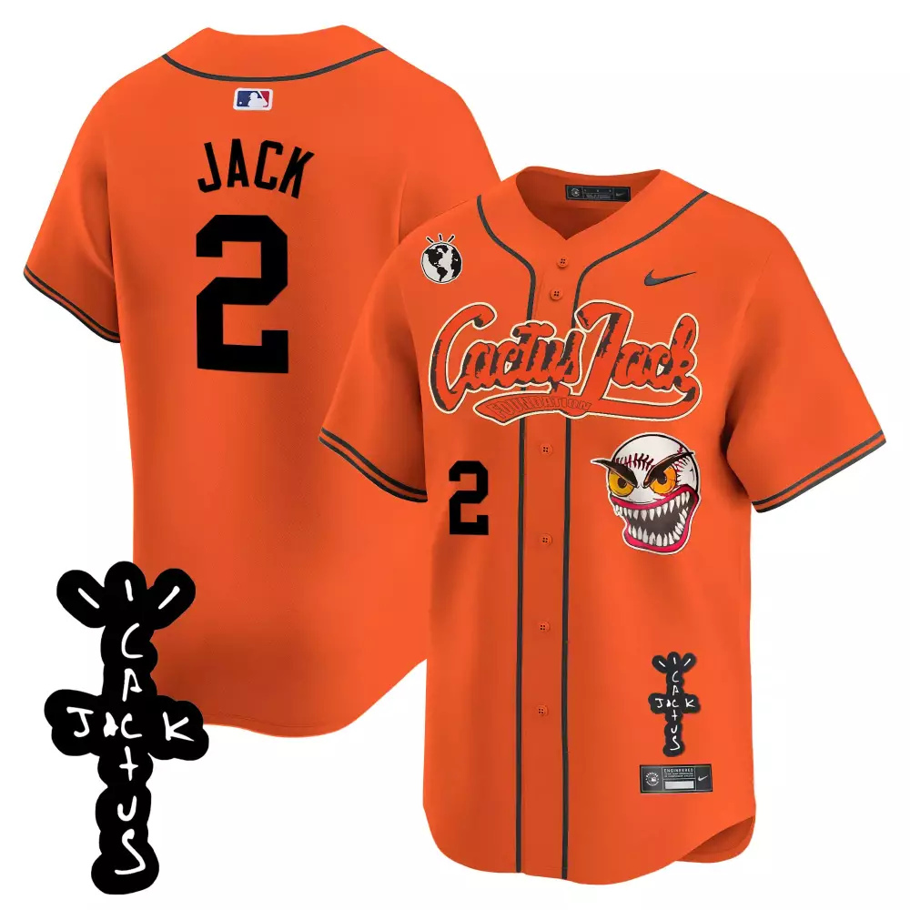 Jack 2 Houston Astros Jersey Orange Cactus 2023 Men Black White All Stitched Vapor