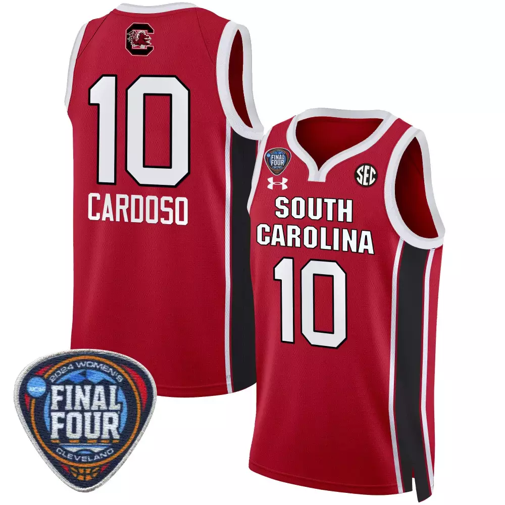 Kamilla Cardoso 10 South Carolina Jersey Red Women Black White v2 All Stitched