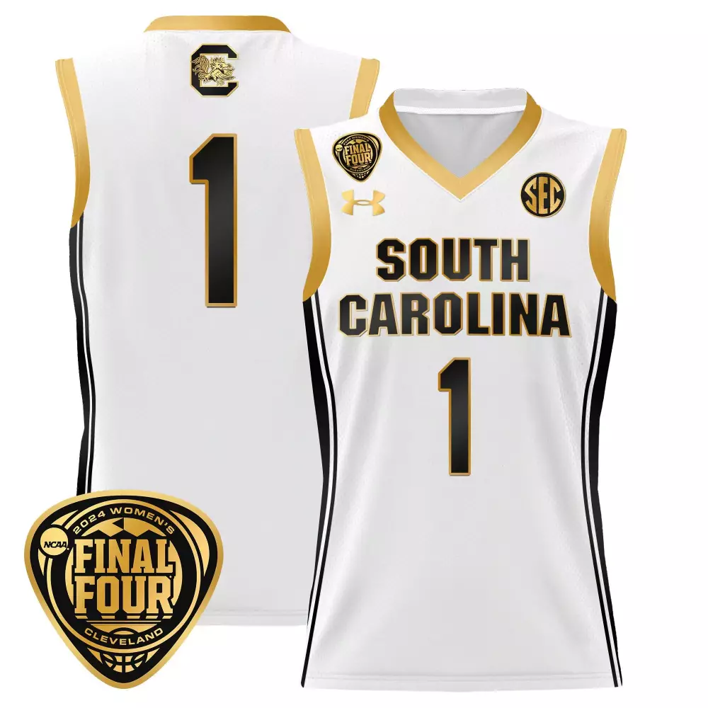 Kamilla Cardoso 1 Jersey White Final Four South Carolina Gamecocks 2024 Women Black