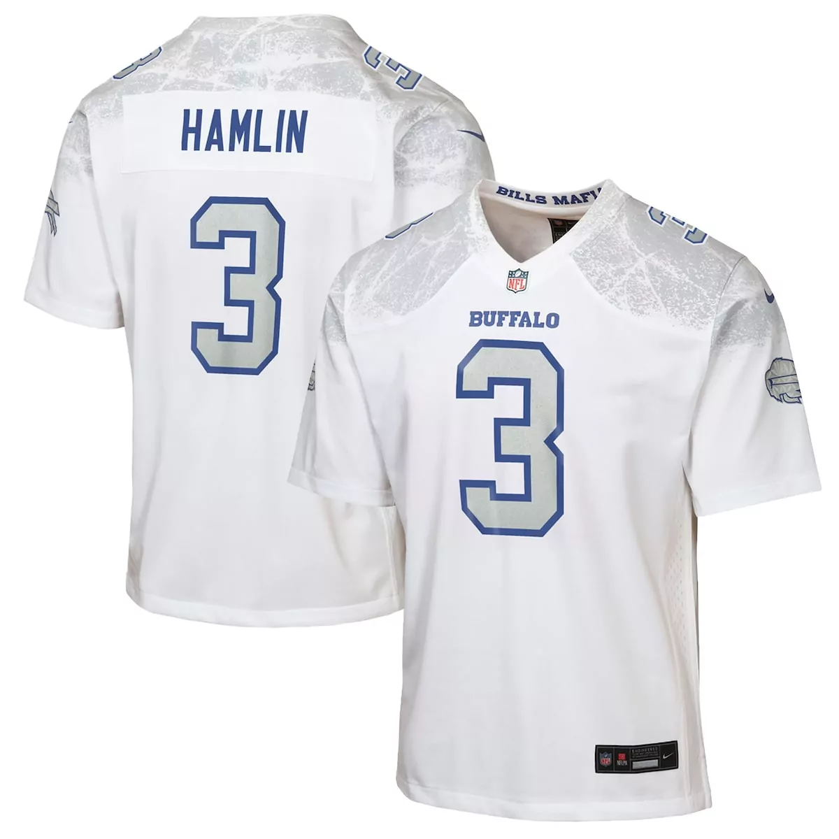Damar Hamlin 3 Buffalo Bills Jersey White Men Game Alternate Blue Gray Collection