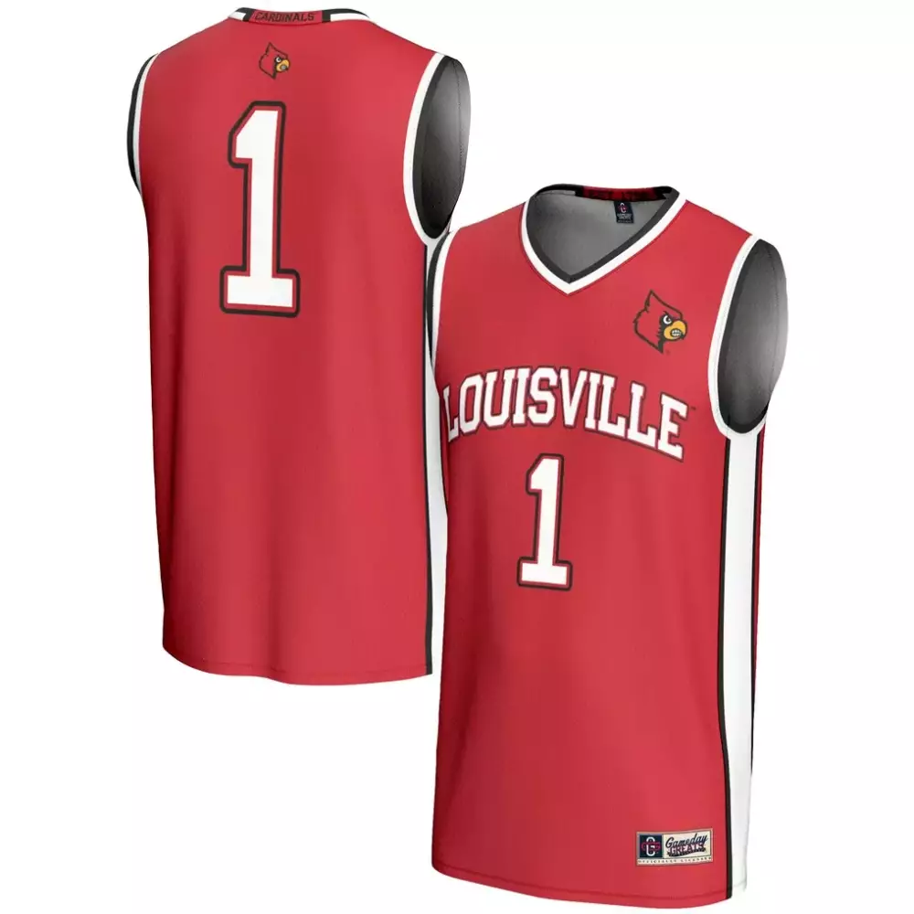 Louisville 1 Cardinals Jersey Red Gameday Men White Black