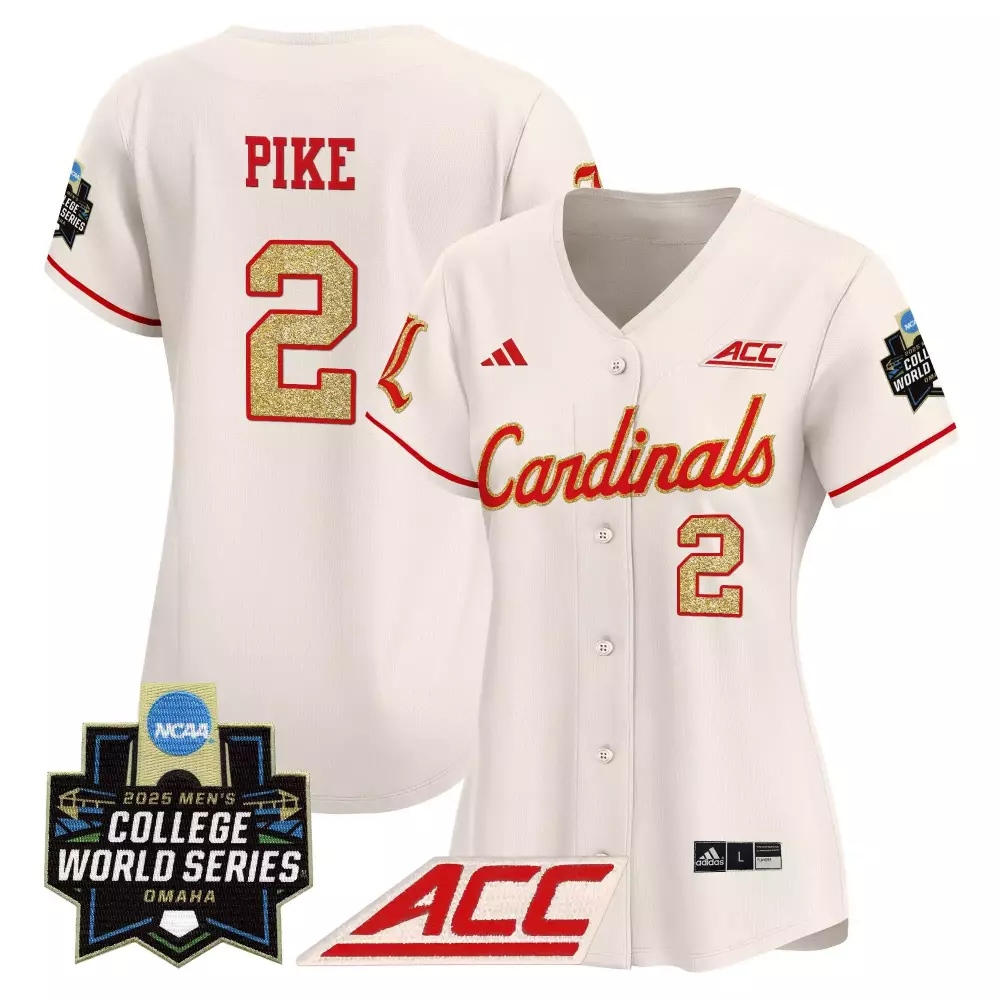 Pike Louisville 2 Cardinals Jersey White 2025 Men's College World Series Men Red