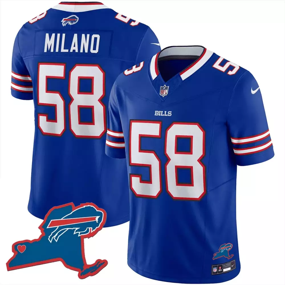 Matt Milano 58 Buffalo Bills Jersey Royal Blue Men White Red Vapor Limited v2 All