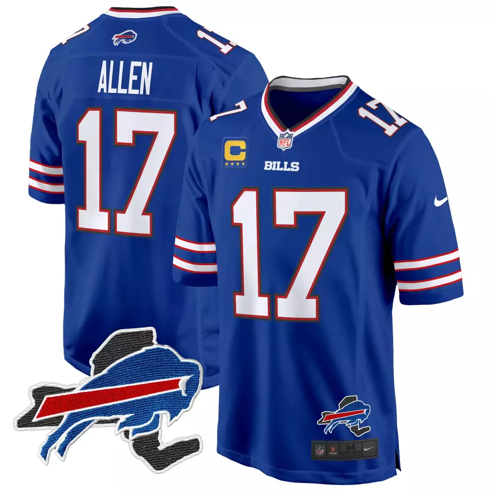 Allen 17 Buffalo Bills Jersey Royal Blue Men Replica White Red Game All Stitched