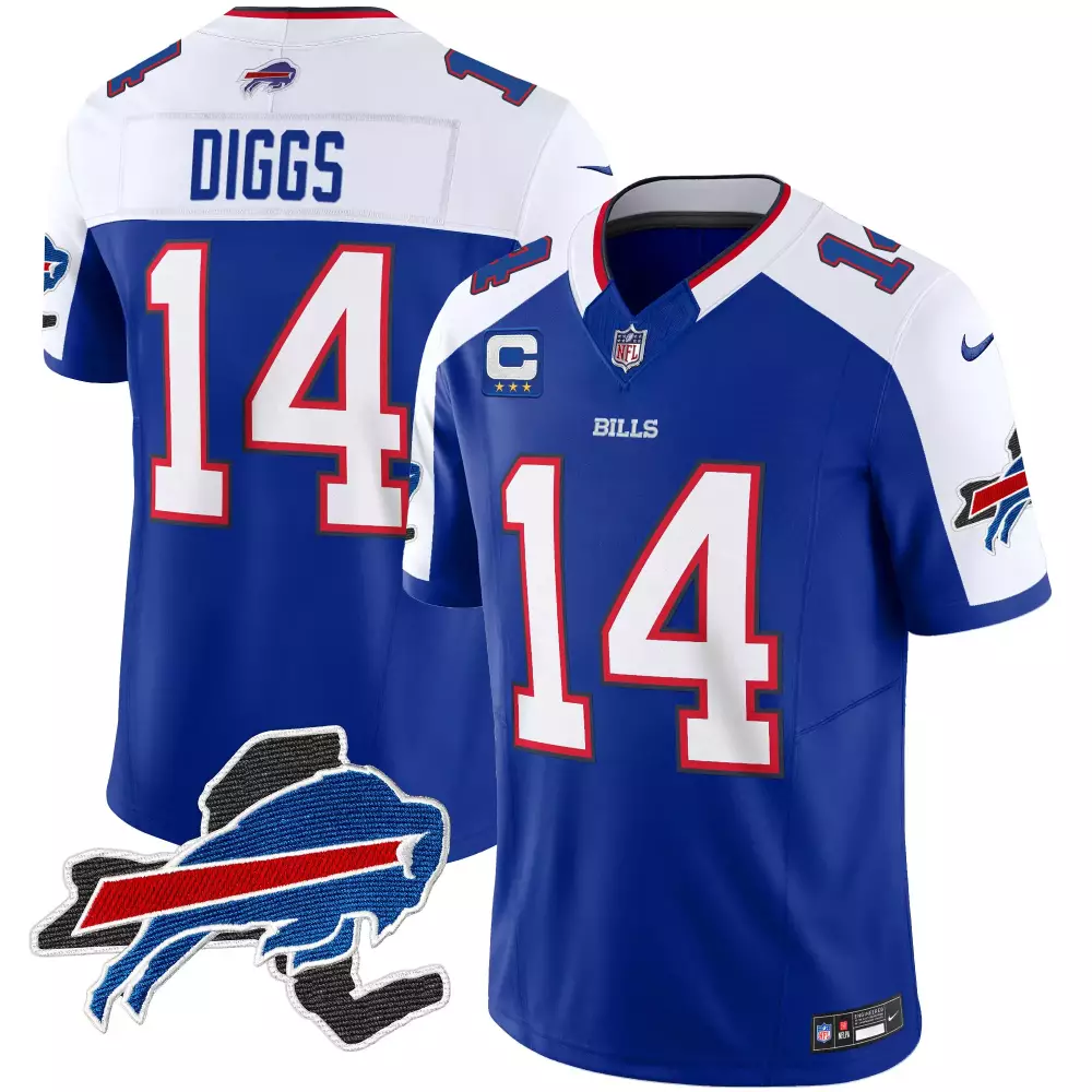 Stefon Diggs 14 Buffalo Bills Jersey Royal Blue Men Player White Red All Stitched