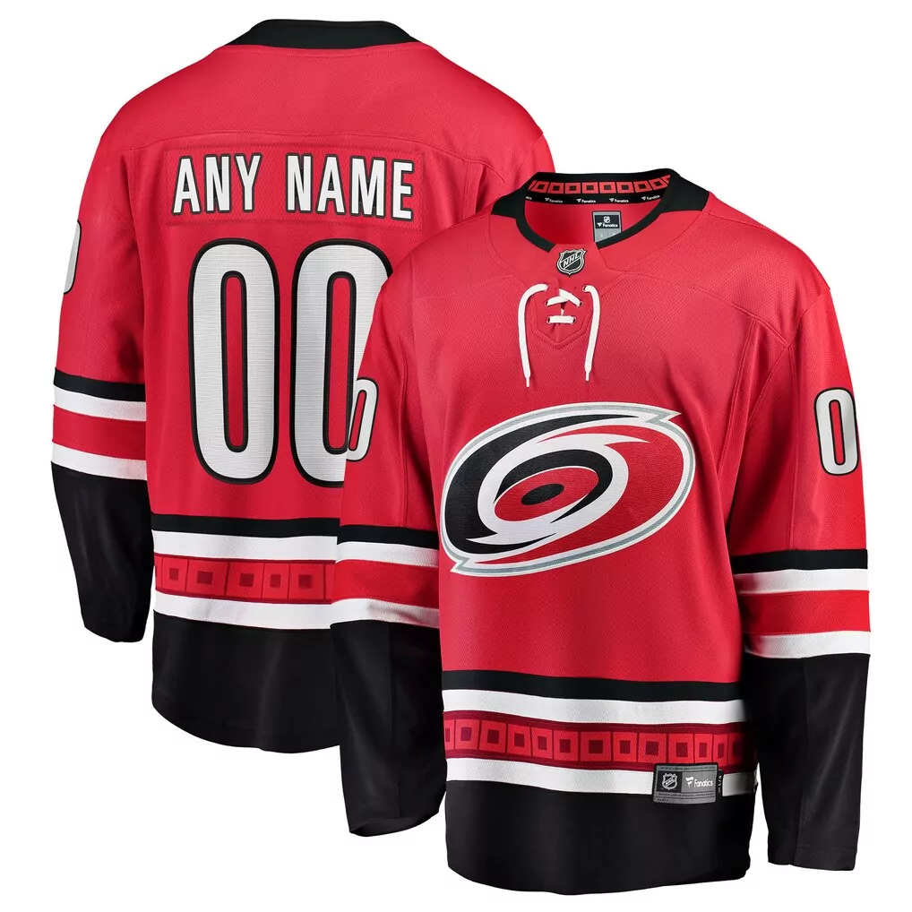 Carolina Hurricanes Jersey Red Men Black White Alternate Breakaway Custom