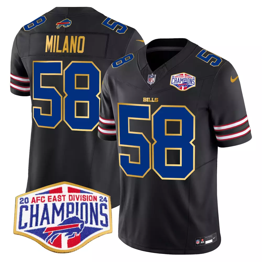 Matt Milano 58 Bills Jersey Black Men Blue White Red Gold Vapor Limited All Stitched