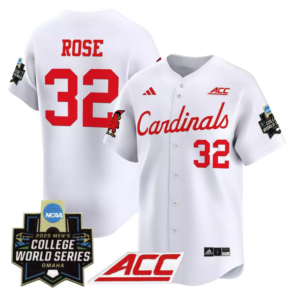 Rose Louisville 32 Cardinals Jersey White Men Red Vapor