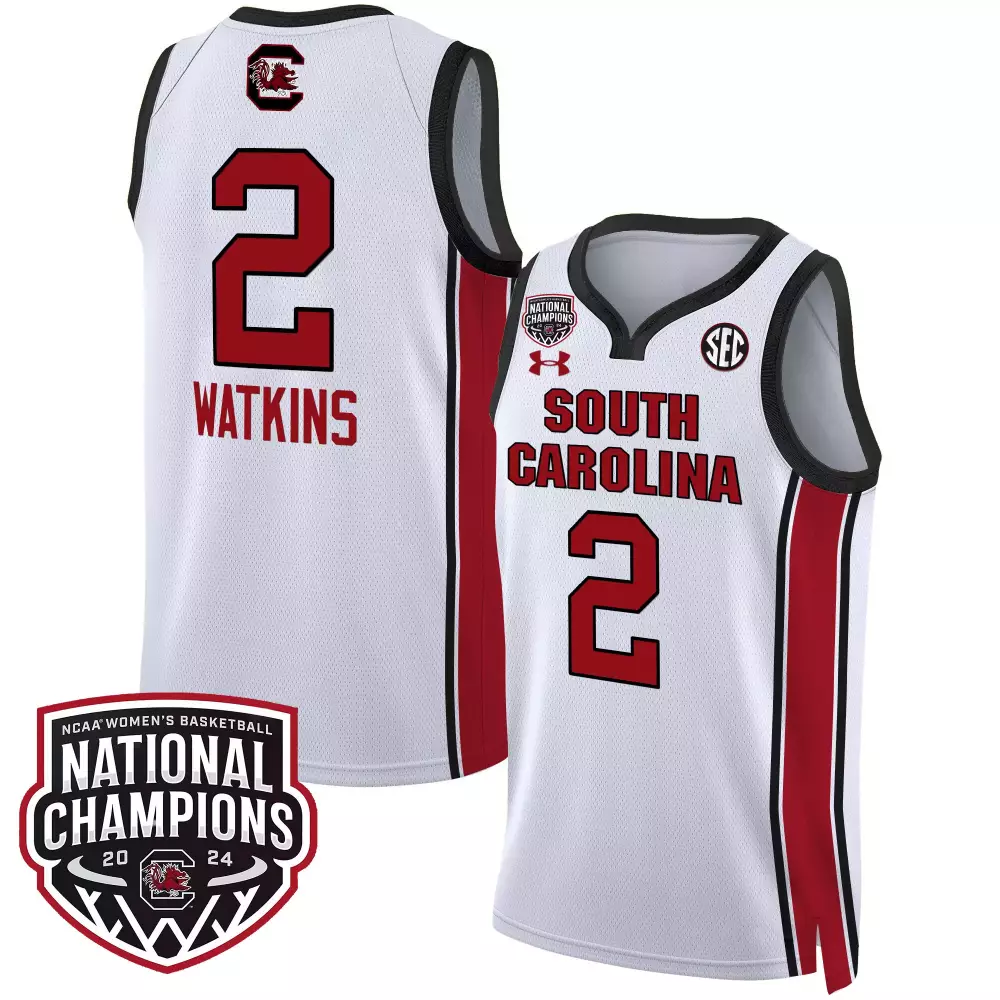 Ashlyn Watkins 2 South Carolina Jersey White Women Red Black v2 All
