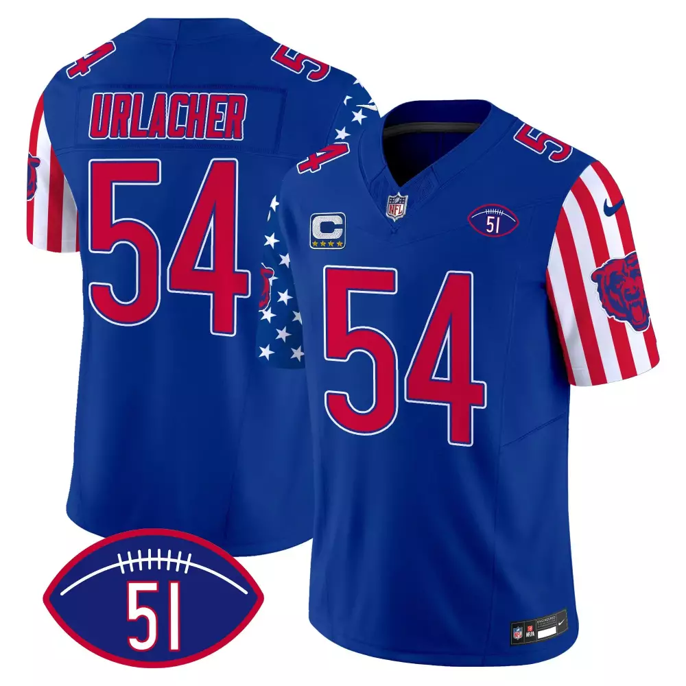 Brian Urlacher 54 Chicago Bears Jersey Royal Blue Halloween Cfl 2023 Men Player Split