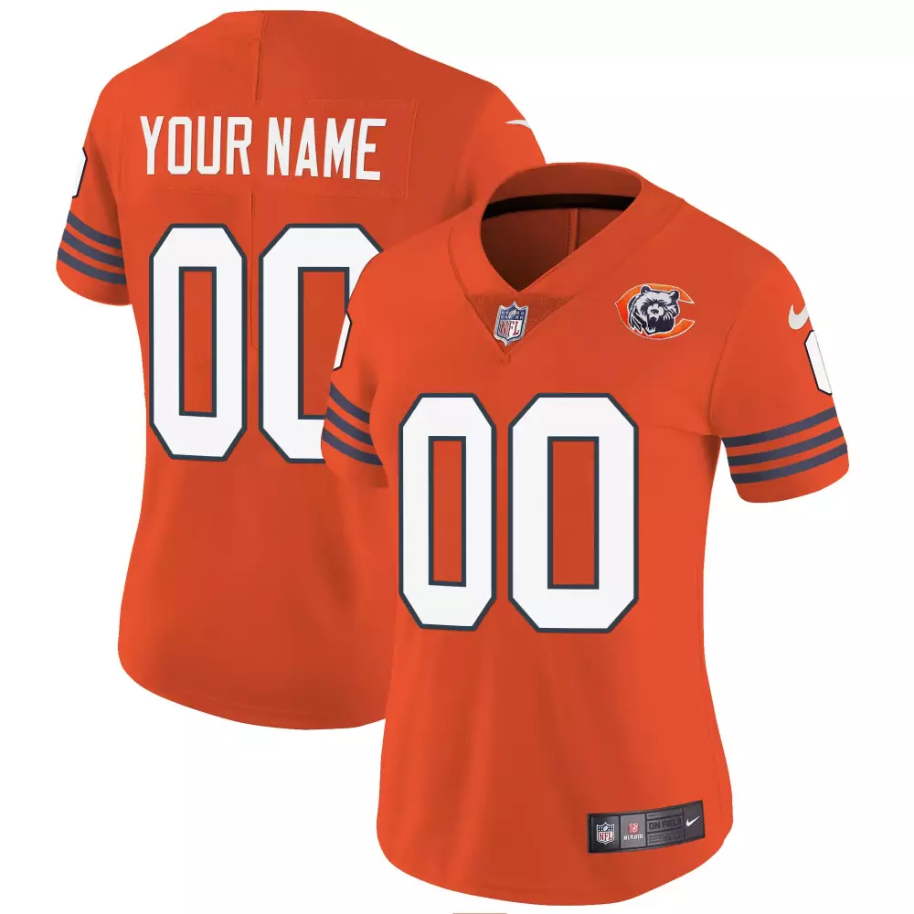 Custom Chicago Bears Jersey Orange Men Navy Blue White All Stitched Vapor