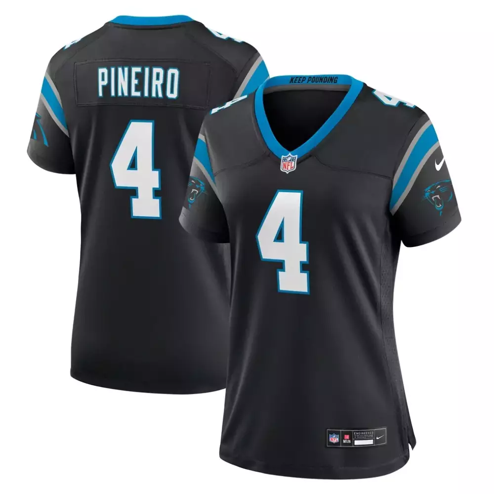 Eddy Pineiro 4 Carolina Panthers Jersey Black Women Replica Blue Light White Game