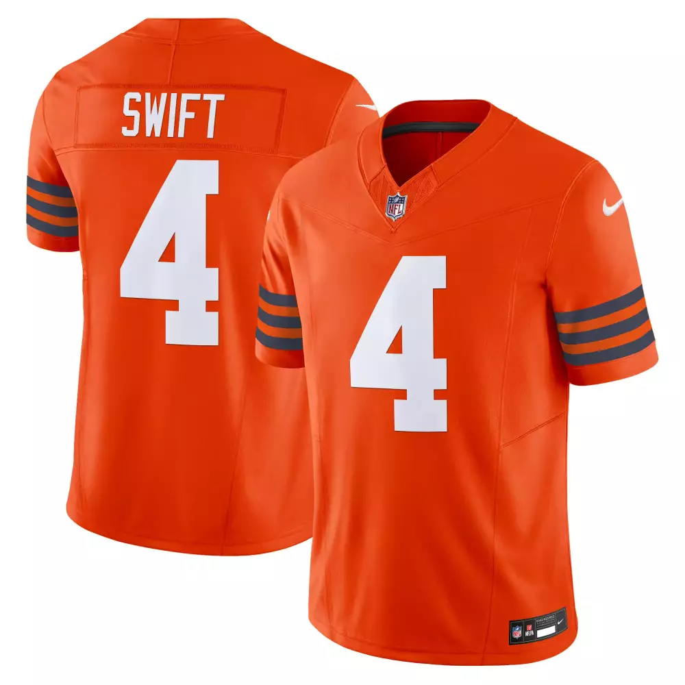 D'andre Swift 4 Cleveland Browns Jersey Orange Men Authentic Brown White Throwback