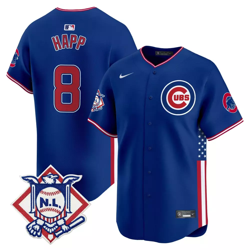 Ian Happ 8 Cubs Jersey Blue Nl Men Red White Vapor Premier Limited v3 All Stitched