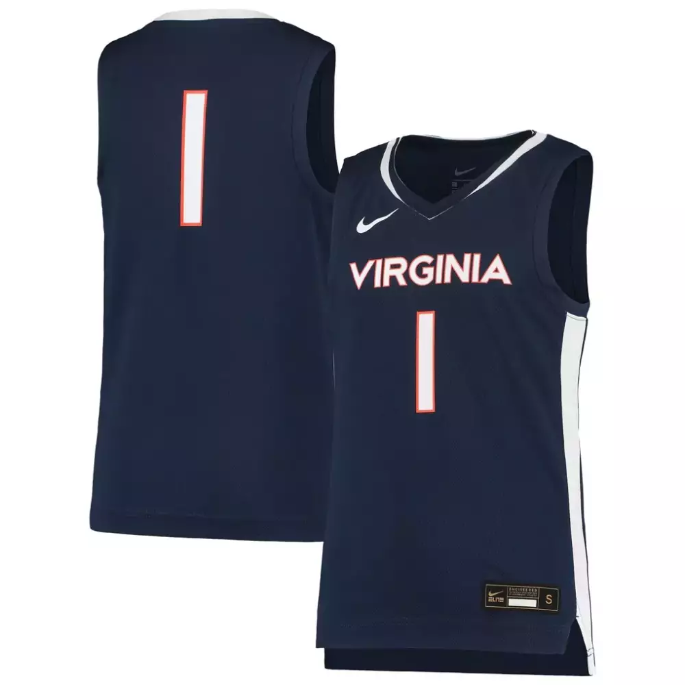 Virginia Cavaliers 1 Jersey Navy Men Orange White Replica