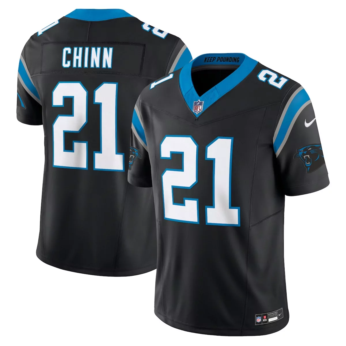 Jeremy Chinn 21 Carolina Panthers Jersey Black Men Nike Blue White Vapor Limited