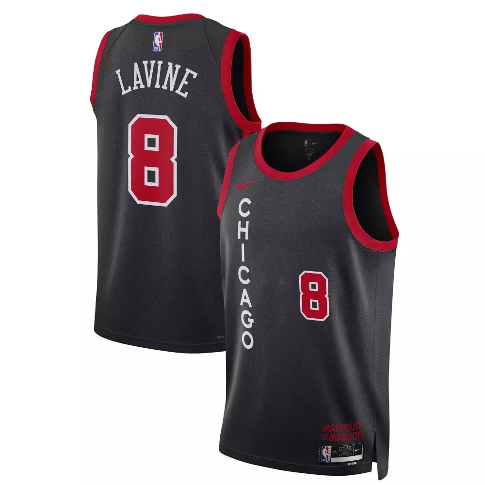 Zach Lavine 8 Chicago Bulls Jersey Black Madhouse On Madison Men City Edition Custom Design