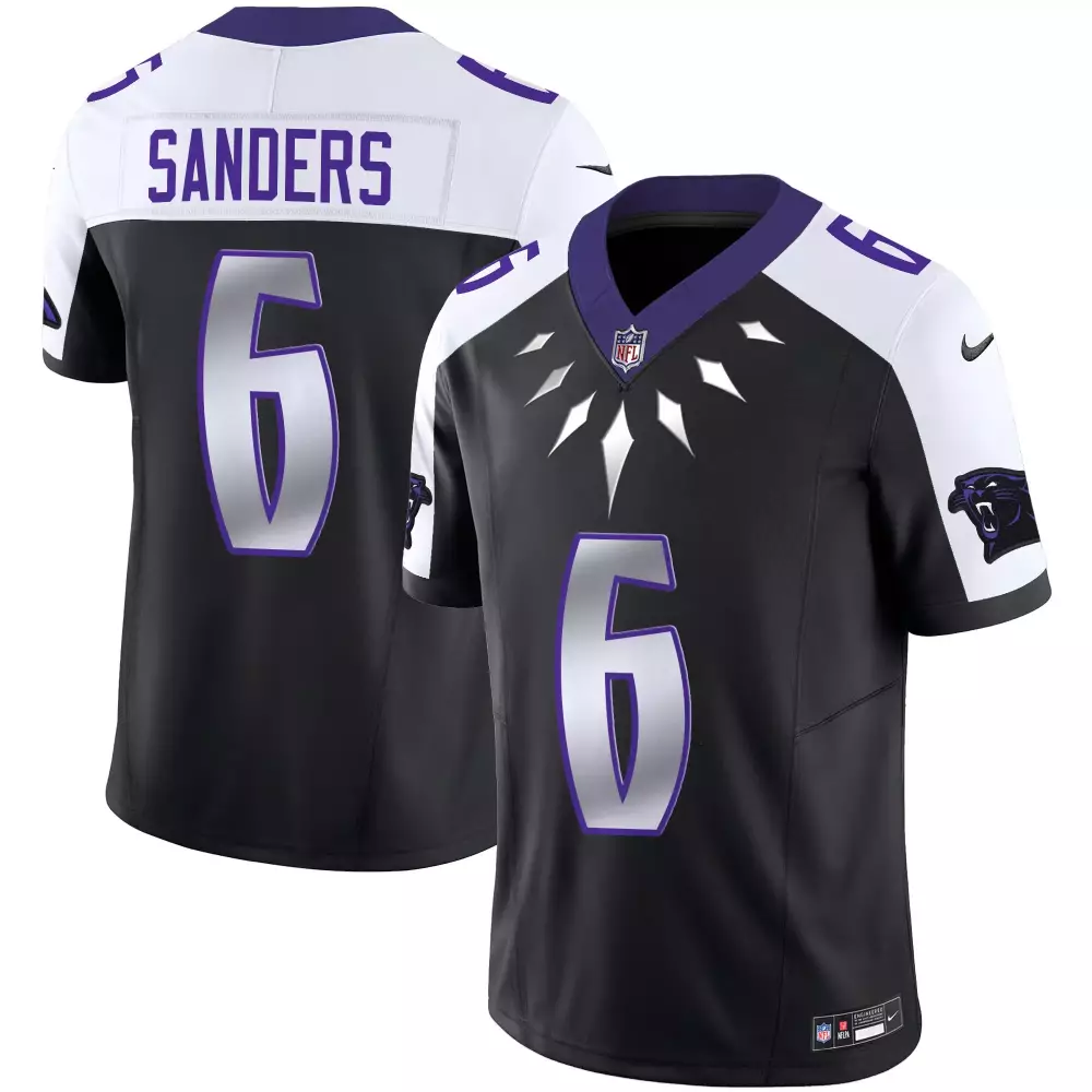 Miles Sanders 6 Carolina Panthers Jersey Black Panther Men Replica Alternate White