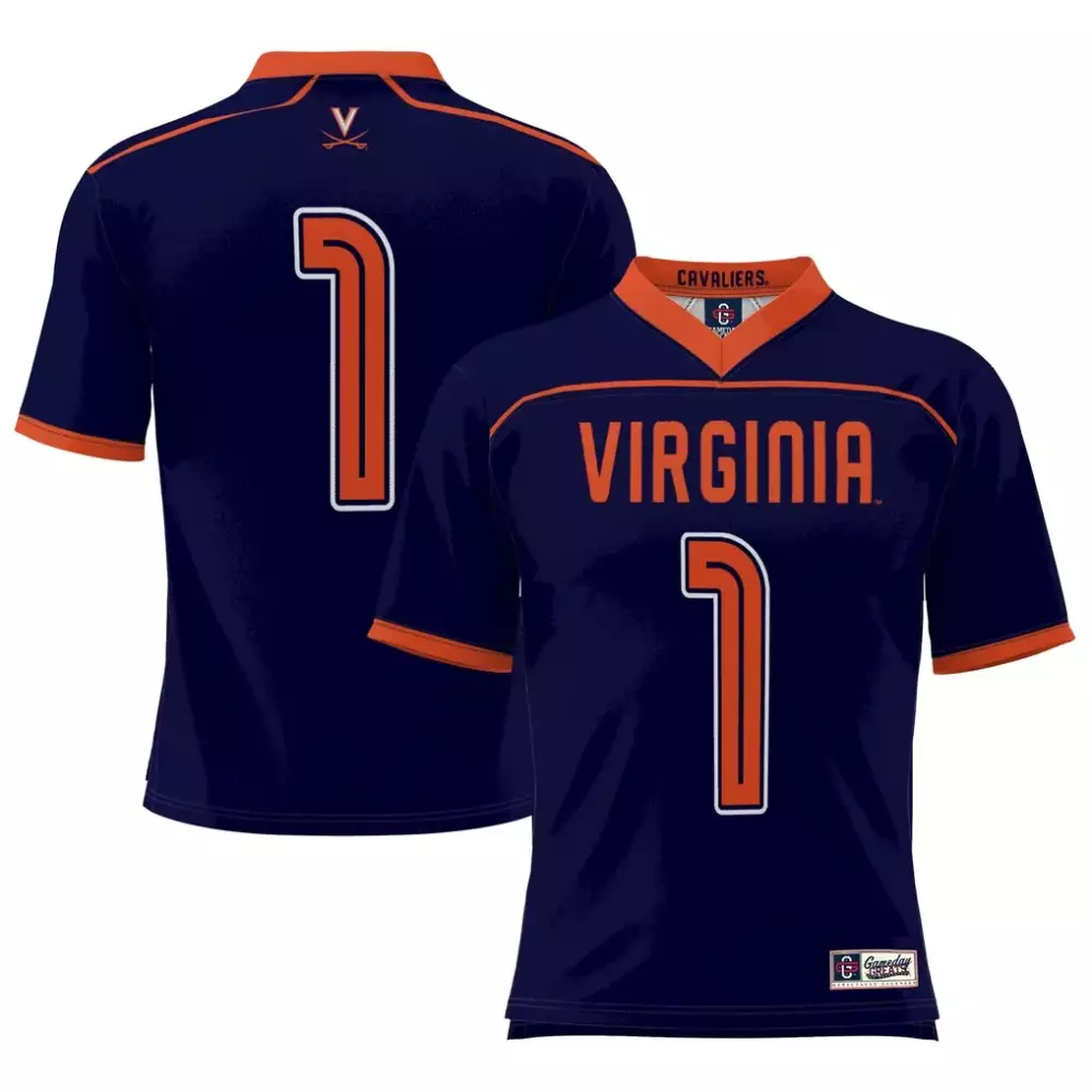 Virginia Cavaliers 1 Jersey Navy Men Orange Gameday