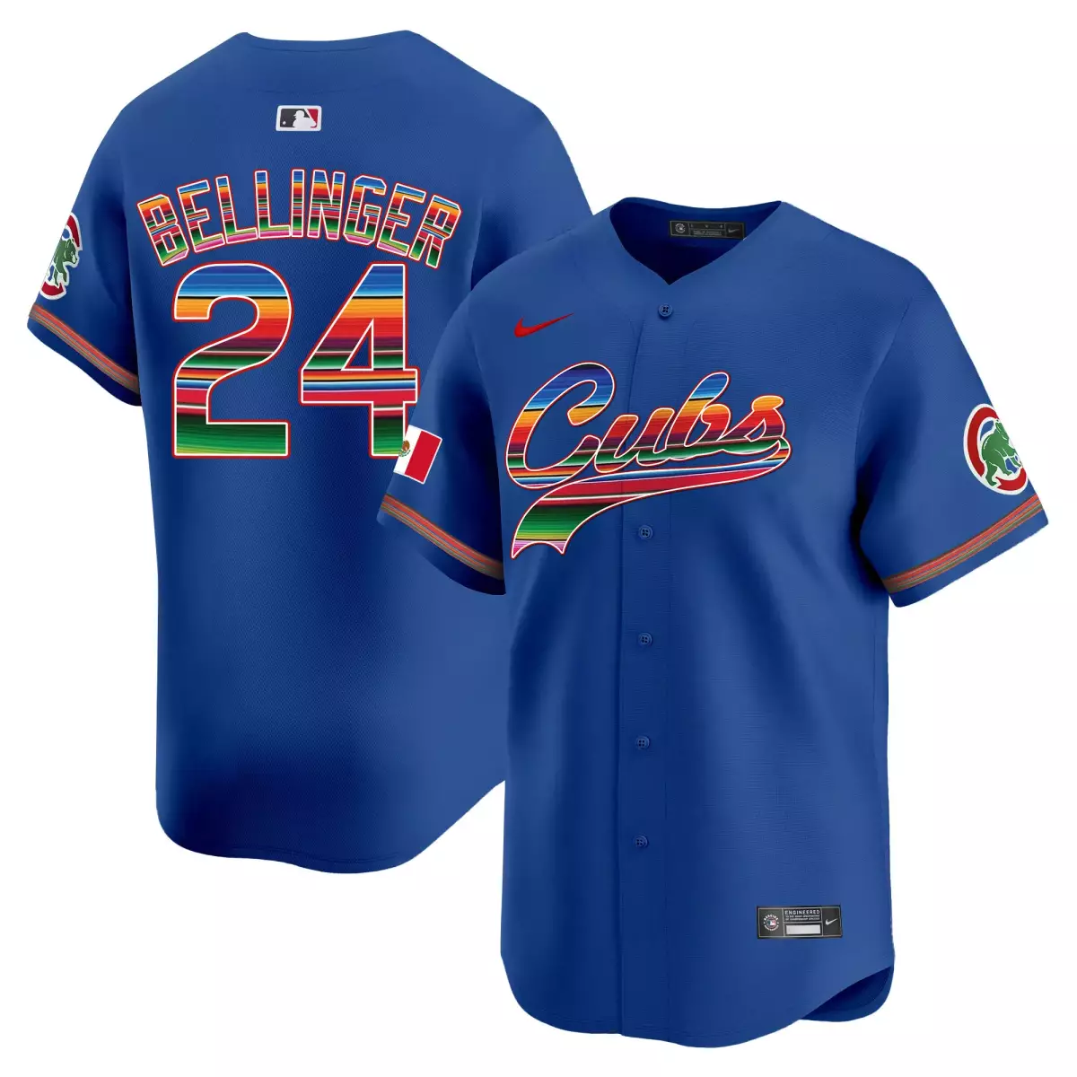 Bellinger Mexico 24 Cubs Jersey Blue Men Custom Design Red Green Yellow Orange White