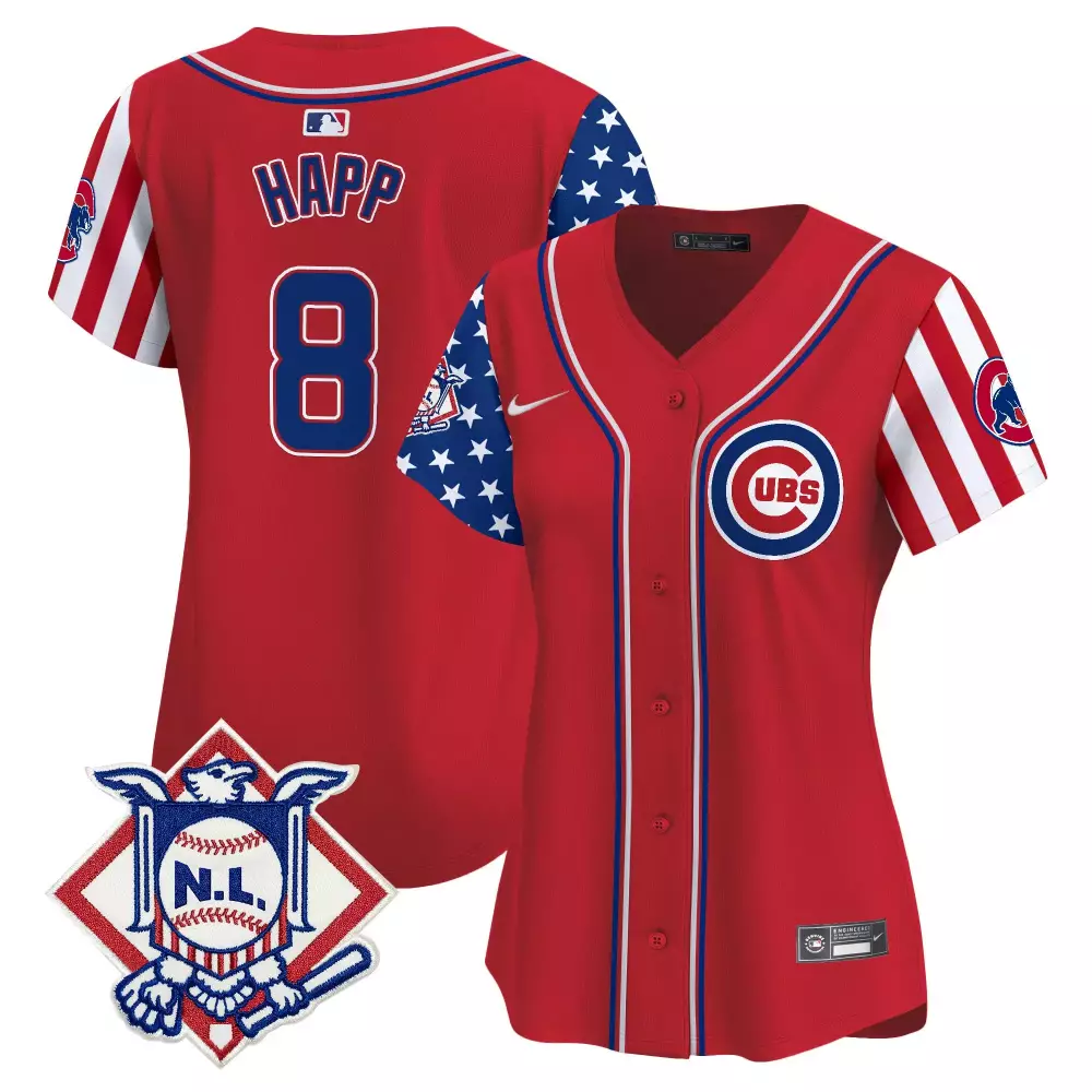 Ian Happ 8 Cubs Jersey Red City Connect 2023 Women Split Design Blue White Vapor