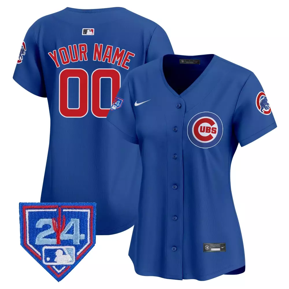 Custom Chicago Cubs Jersey Royal Blue Women White Red Vapor Premier Limited v2 All