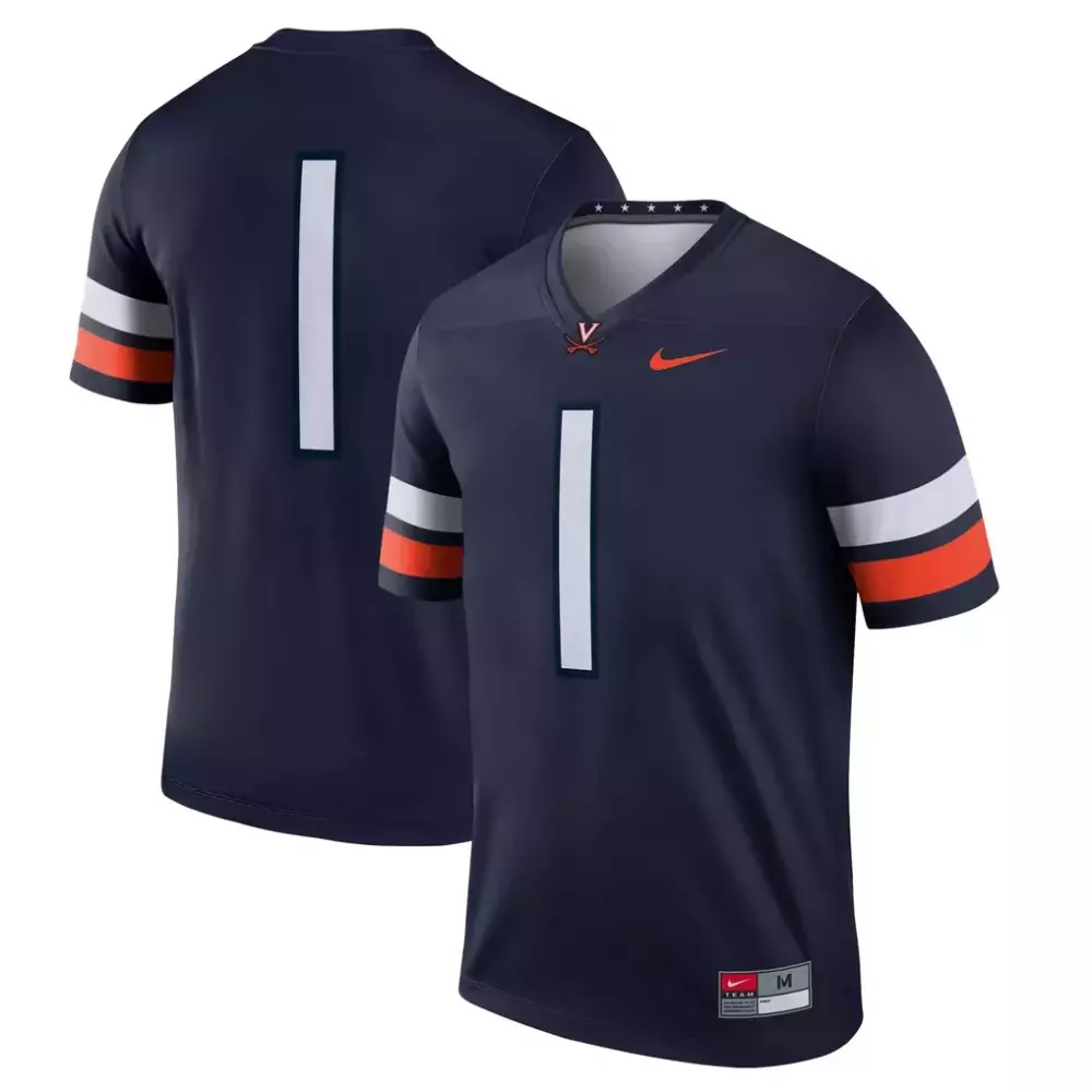 Virginia Cavaliers 1 Jersey Navy Men Orange White