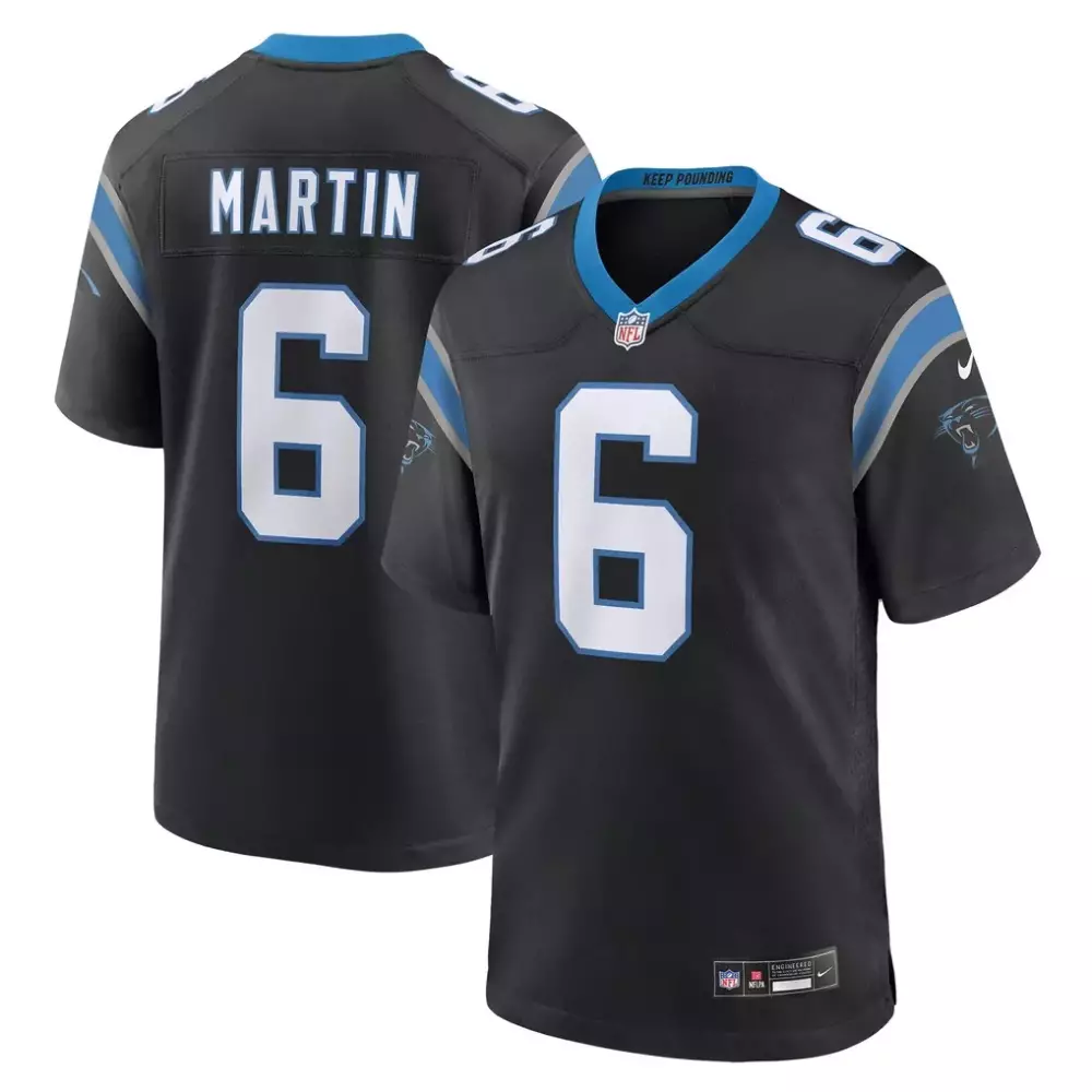 Sam Martin 6 Carolina Panthers Jersey Black Keep Pounding Men Blue Silver Game