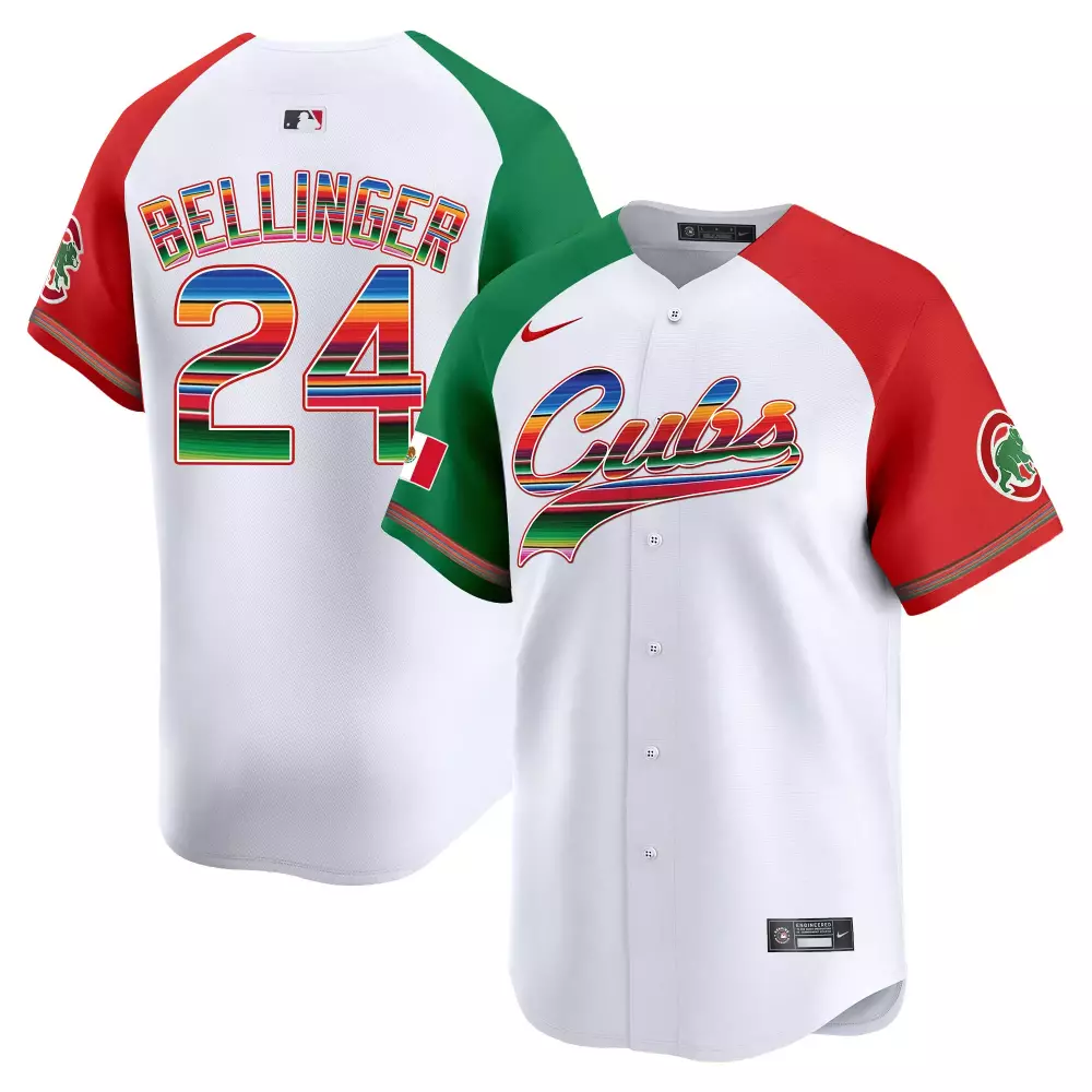 Cody Bellinger 24 Cubs Jersey White Cinco De Mayo Men Split Custom Design Red Green