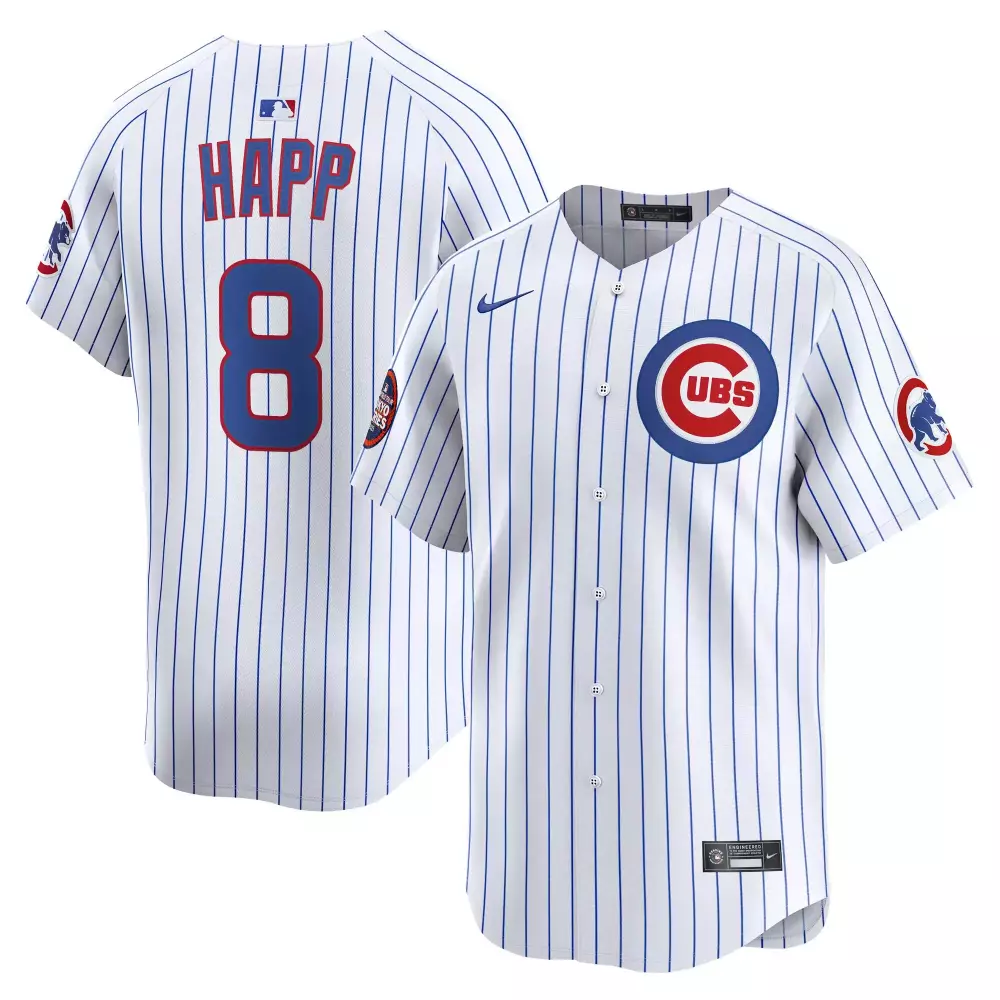 Ian Happ 8 Cubs Jersey White Tokyo Series Men Blue All Stitched Vapor